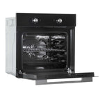 Baridi Kitchen Appliance Bundle – 60cm Oven, Black Glass Hob, Angled Chimney Hood & Splashback - DH391
