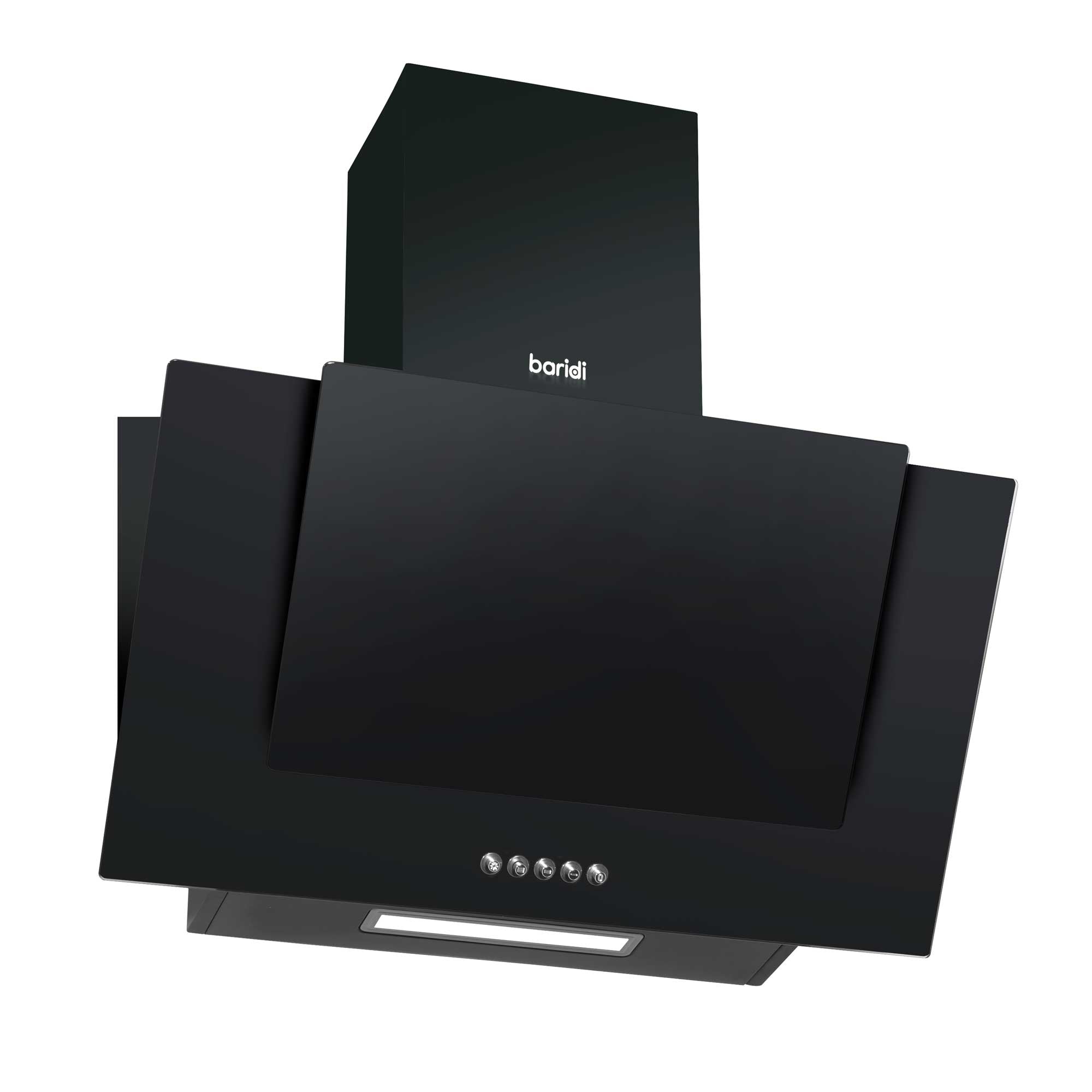 Baridi Kitchen Appliance Bundle – 60cm Oven, Black Glass Hob, Angled Chimney Hood & Splashback - DH391