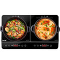 Baridi Portable Induction Hob: Two Zone, 2800W, 10 Power Settings, Timer Function, Black - DH146