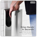 Baridi Hand Dryer with HEPA Filter & Auto-Sensor 1750W/230V, Silver - DH150