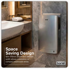 Baridi Hand Dryer with HEPA Filter & Auto-Sensor 1750W/230V, Silver - DH150