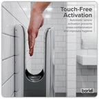 Baridi Hand Dryer with HEPA Filter & Auto-Sensor 1750W/230V, Silver - DH150