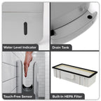 Baridi Hand Dryer with HEPA Filter & Auto-Sensor 1750W/230V, Silver - DH150