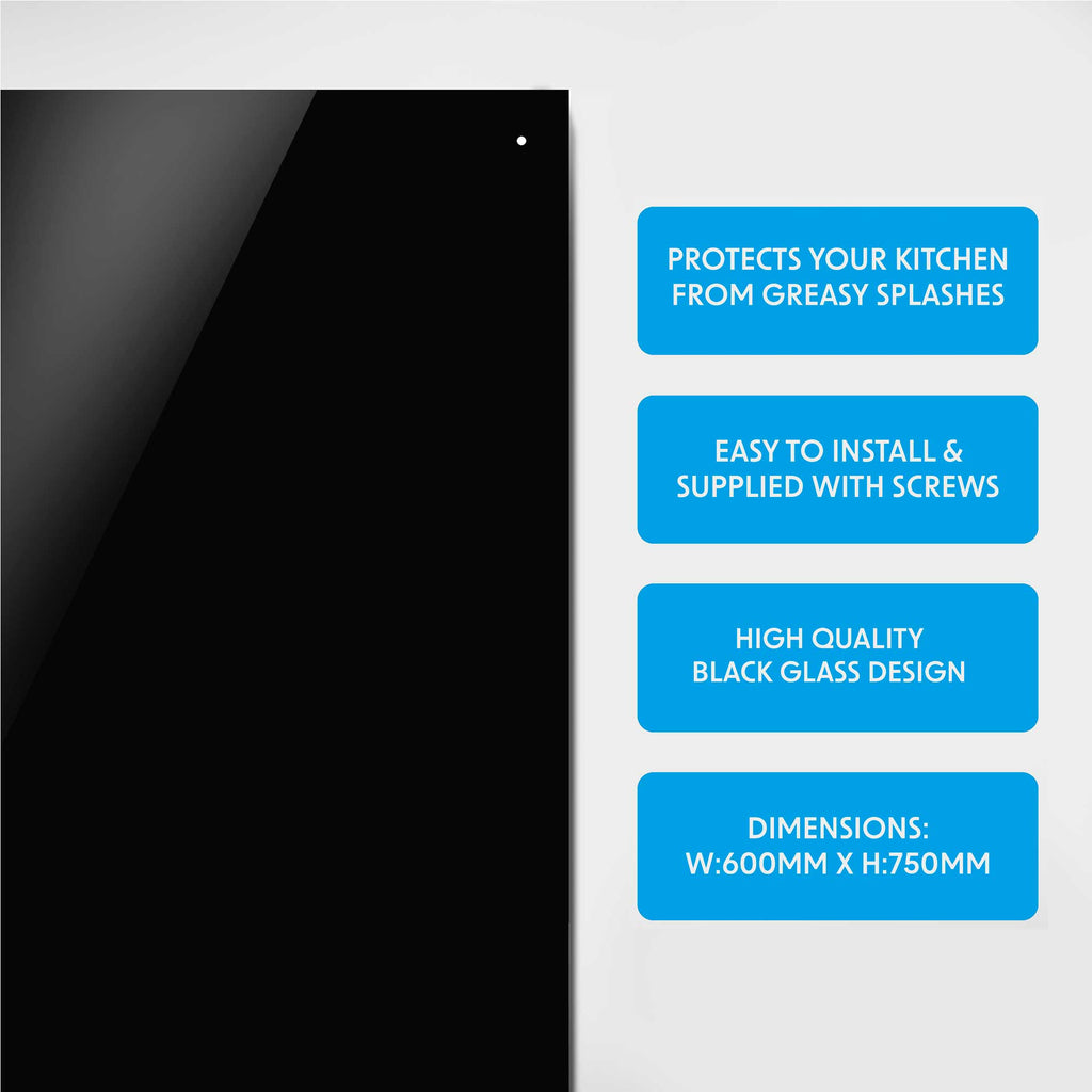 Baridi Kitchen Appliance Bundle – 60cm Oven, Black Glass Hob, Angled Chimney Hood & Splashback - DH391