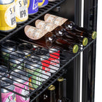 Baridi Undercounter Drinks, Beer & Wine Fridge with LED Light 115L, Black - DH223