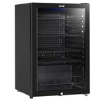 Baridi Undercounter Drinks, Beer & Wine Fridge with LED Light 115L, Black - DH223