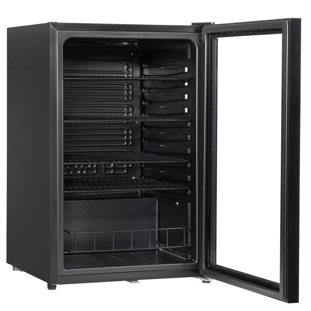 Baridi Undercounter Drinks, Beer & Wine Fridge with LED Light 115L, Black - DH223