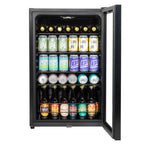 Baridi Undercounter Drinks, Beer & Wine Fridge with LED Light 115L, Black - DH223