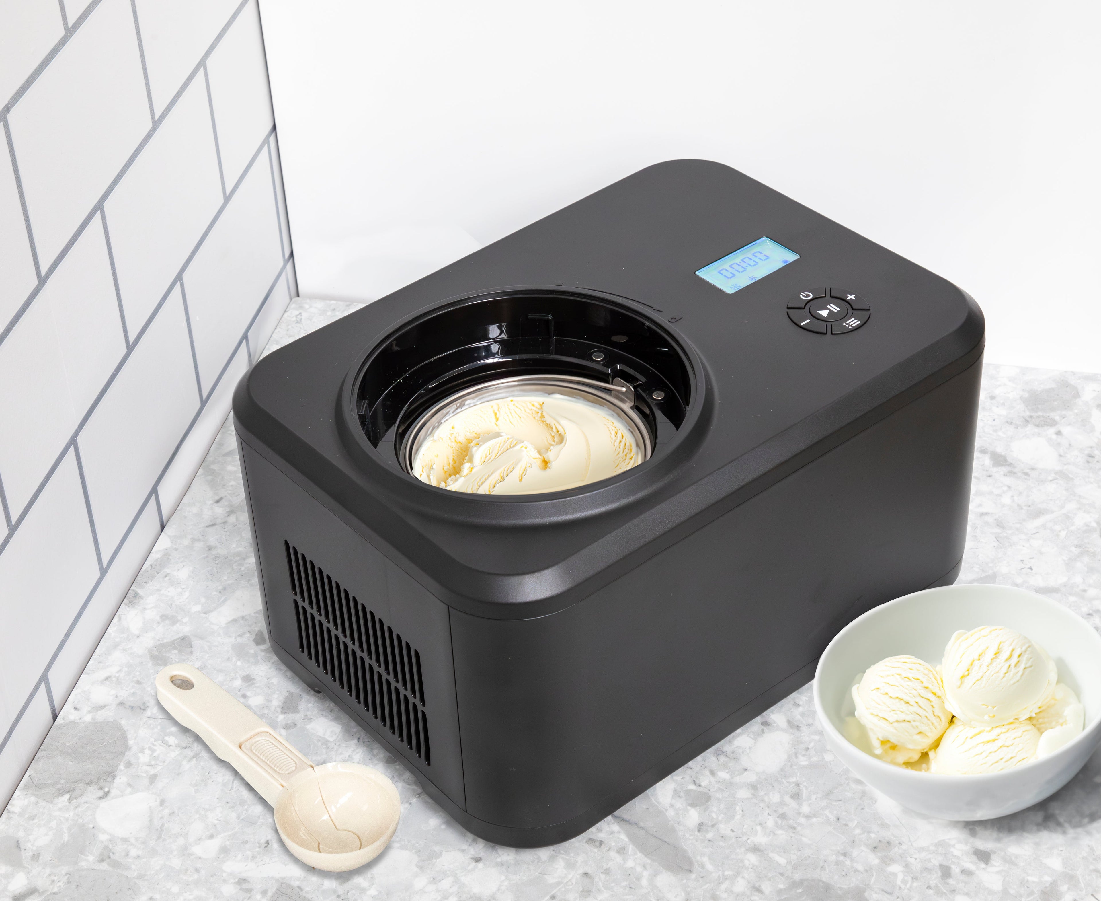 Baridi 1.5L Ice Cream Machine with Fast Freeze Compressor Cooling - DH240