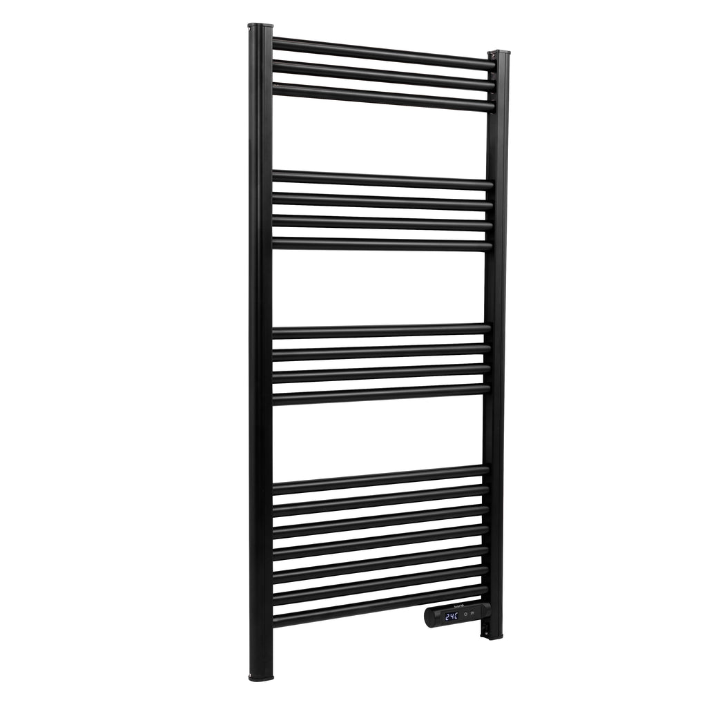 Baridi Electric Heated Towel Rail with LED Display, Black - DH371