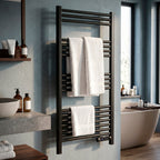 Baridi Electric Heated Towel Rail with LED Display, Black - DH371