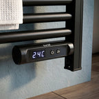 Baridi Electric Heated Towel Rail with LED Display, Black - DH371