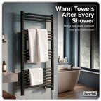 Baridi Electric Heated Towel Rail with LED Display, Black - DH371