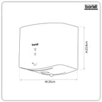 Baridi High Speed Hand Dryer with Auto-Sensor 1400-1650W, White - DH378