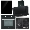 Baridi Kitchen Appliance Bundle – 60cm Oven, Black Glass Hob, Angled Chimney Hood & Splashback - DH391