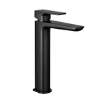 Baridi High Basin Mixer Tap with Clicker Waste, Matt Black - DH395