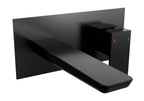 Baridi Wall Mounting Basin Mixer Tap, Square, Matt Black - DH397