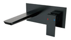Baridi Wall Mounting Basin Mixer Tap, Square, Matt Black - DH397